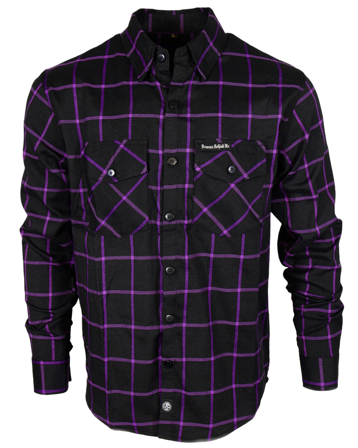 The "Raven" Black & Purple Flannel (Hidden Snap Collars)