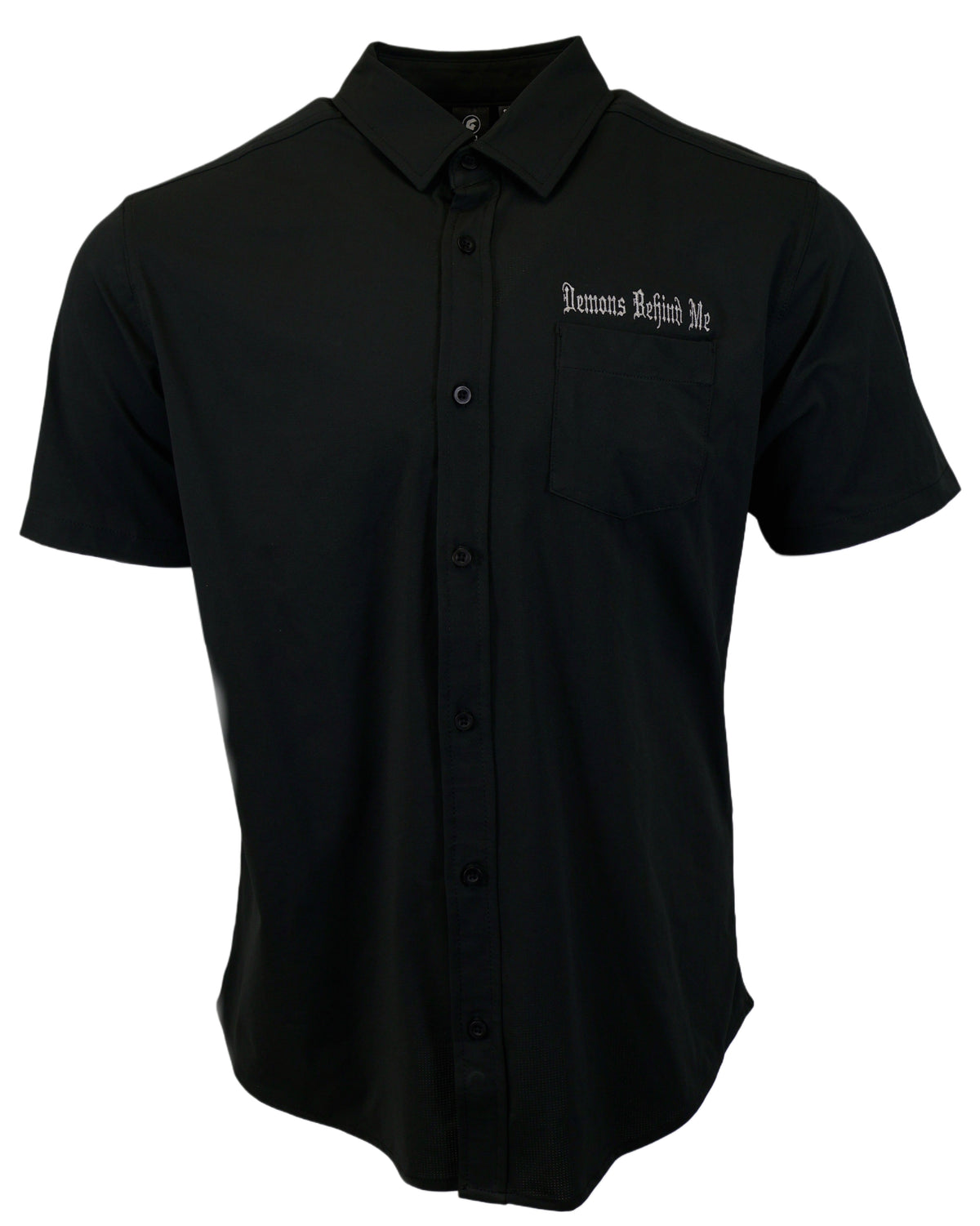 NEW! Micro-Perforated, Stretch Embroidered Button-Up