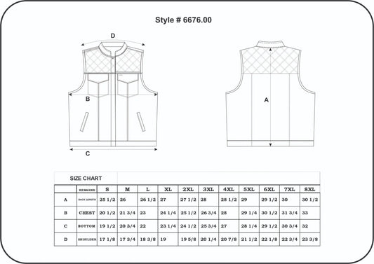 Premium Black Denim Gun Pocket Riding Vest