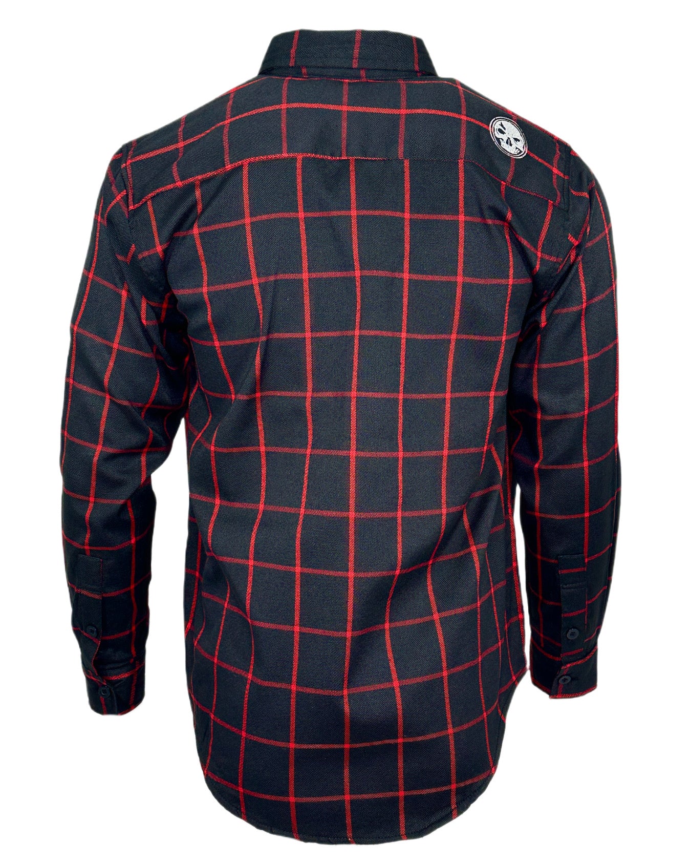NEW! Black & Red Embroidered Flannel (Hidden Snap Collars)
