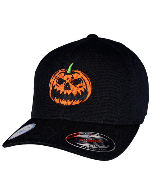 LIMITED EDITION! Jack-O-Lantern Black Flexfit "Never Fade"  Cap