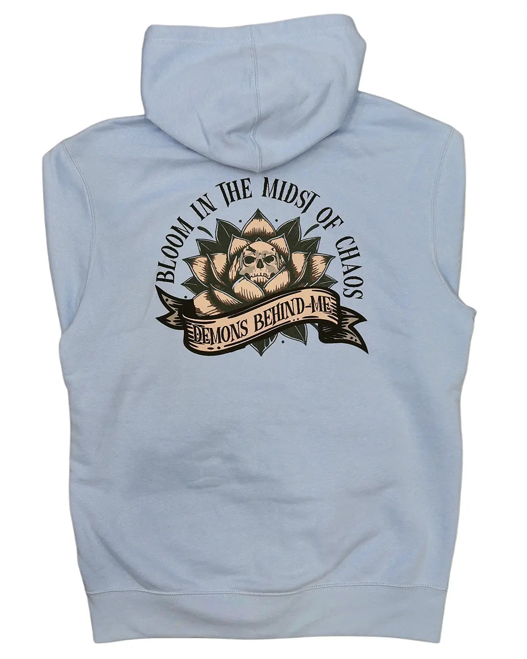 “Lotus 2.0” unisex Ice Blue fleece zip-up hoodie
