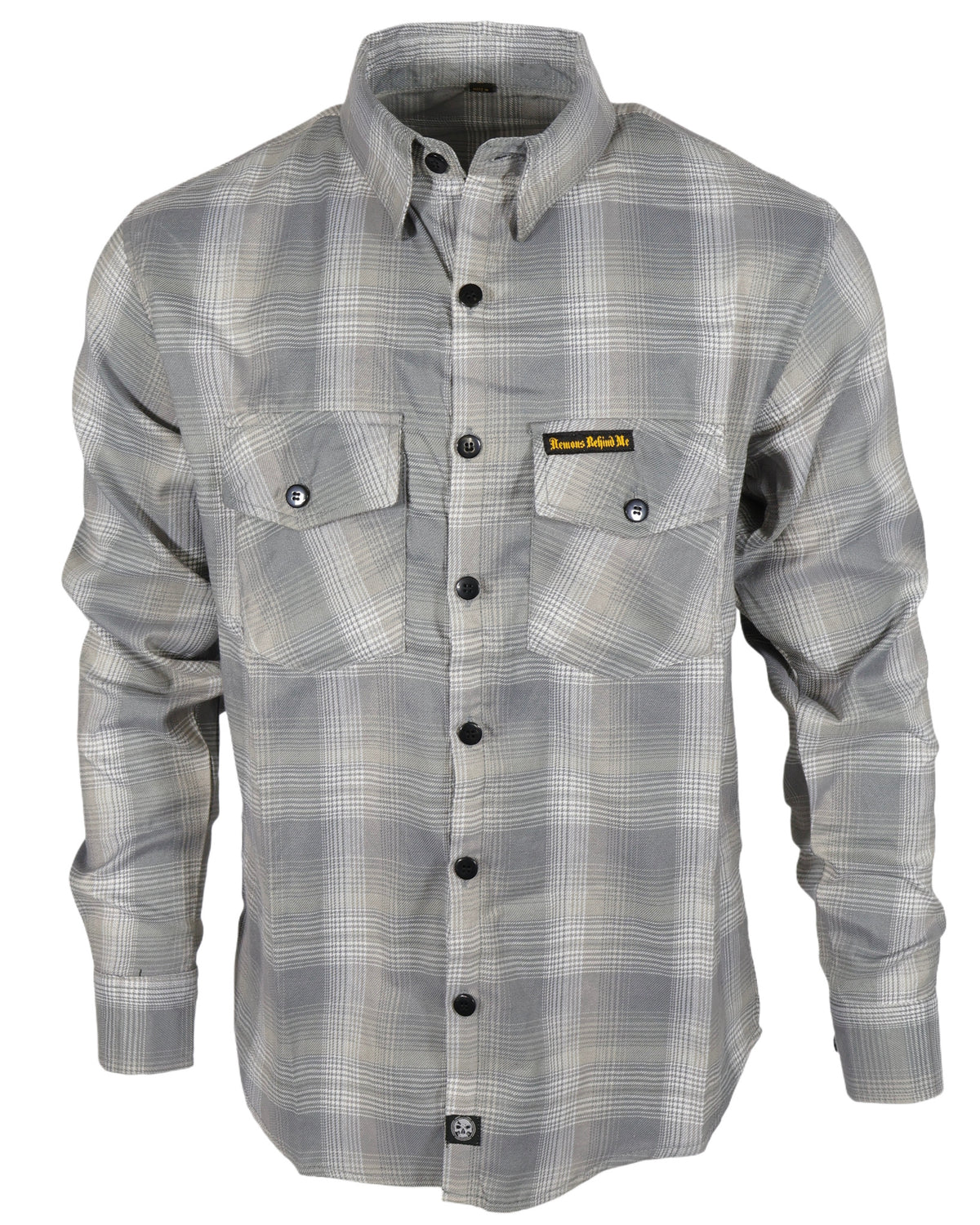 CLOSEOUT The "Storm" Grey & Gold Flannel (Hidden Snap Collars)