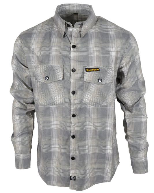 The "Storm" Grey & Gold Flannel (Hidden Snap Collars)