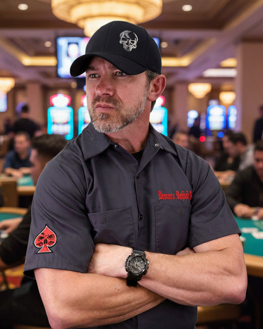 The "Gambler" Embroidered Industrial Shop Shirt