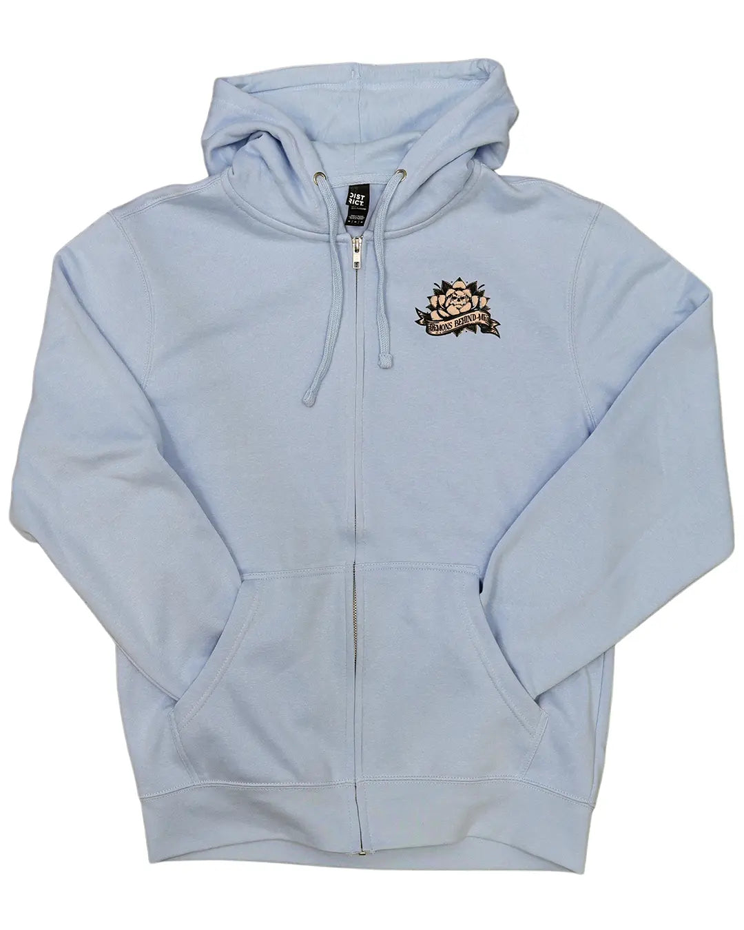 “Lotus 2.0” Ice Blue zip-up hoodie by Demons Behind Me