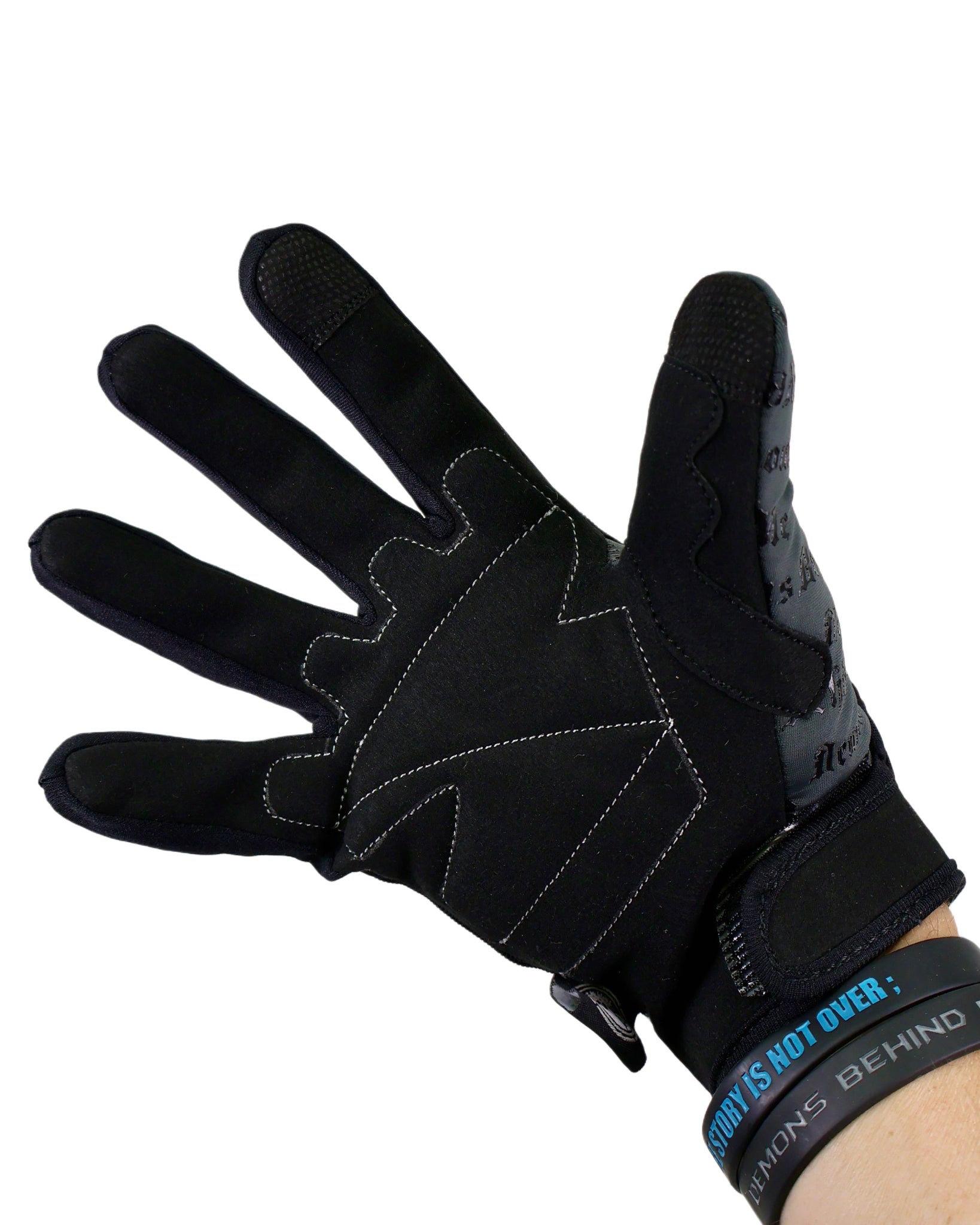 Black glove on a white background
