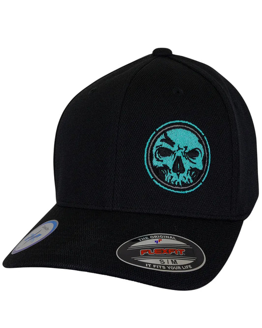 "Never Fade" Classic Circle Skull Logo - Black Fitted Cap