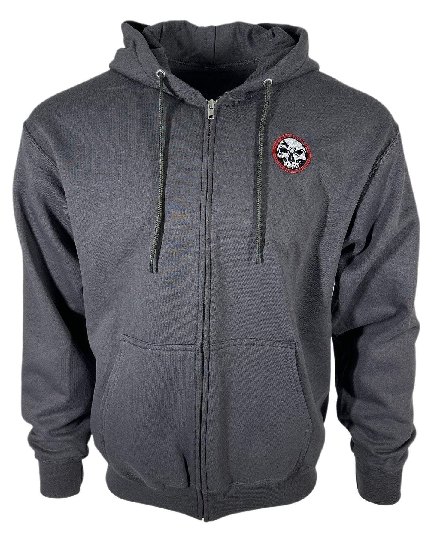 New! Unisex Red Ring Logo Charcoal Zip-Up Hoodie