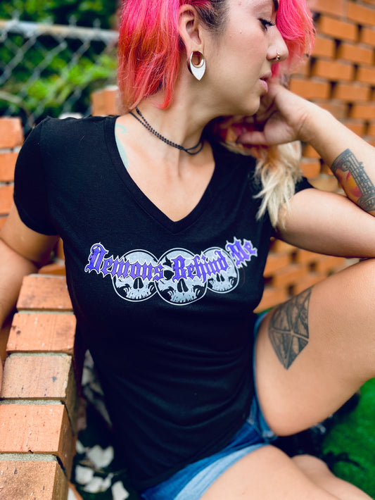 Women's Wings & Purple Cross Deep V T-Shirt 2.0