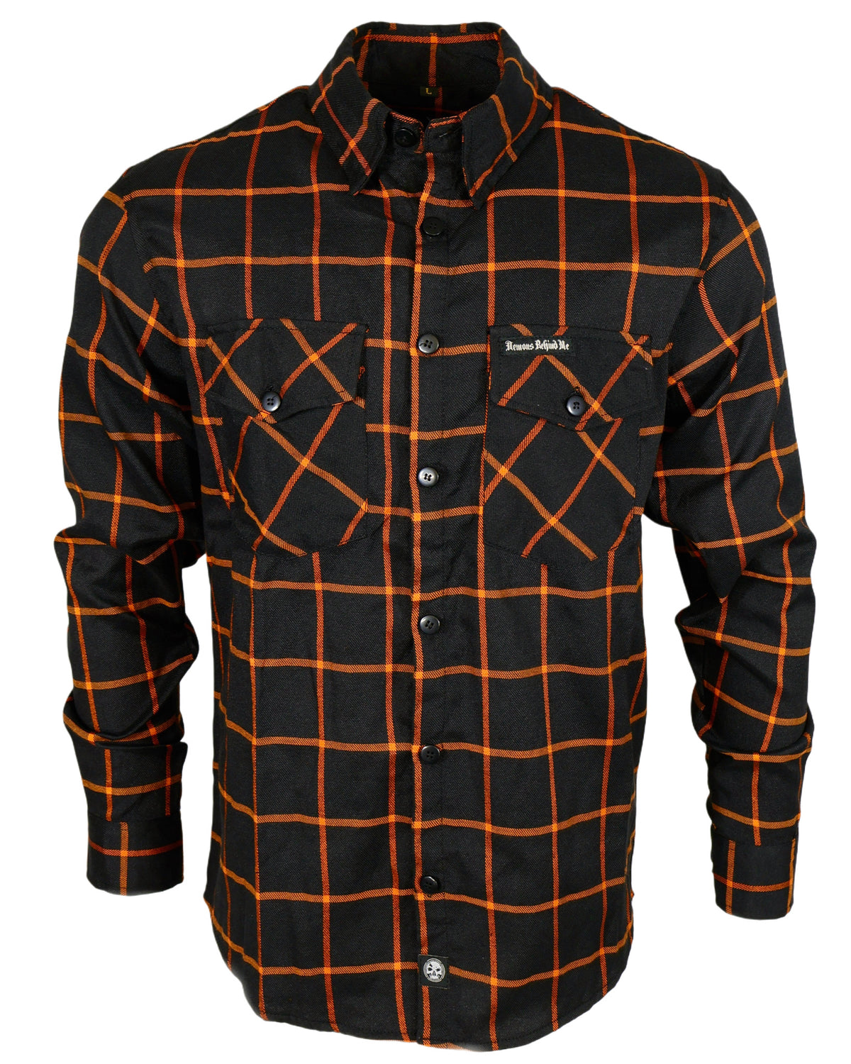 CLOSEOUT The "Torch" Black & Orange Flannel (Hidden Snap Collars)