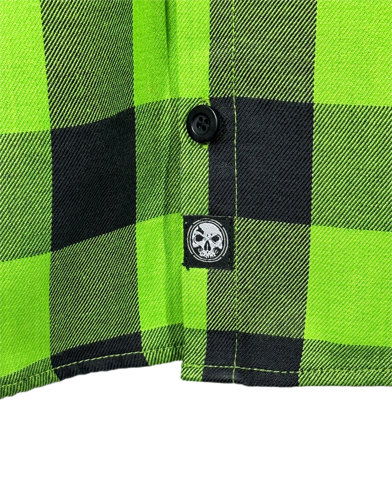 NEW! Re-decorated Green & Black Embroidered Flannel (Hidden Snap Collars)