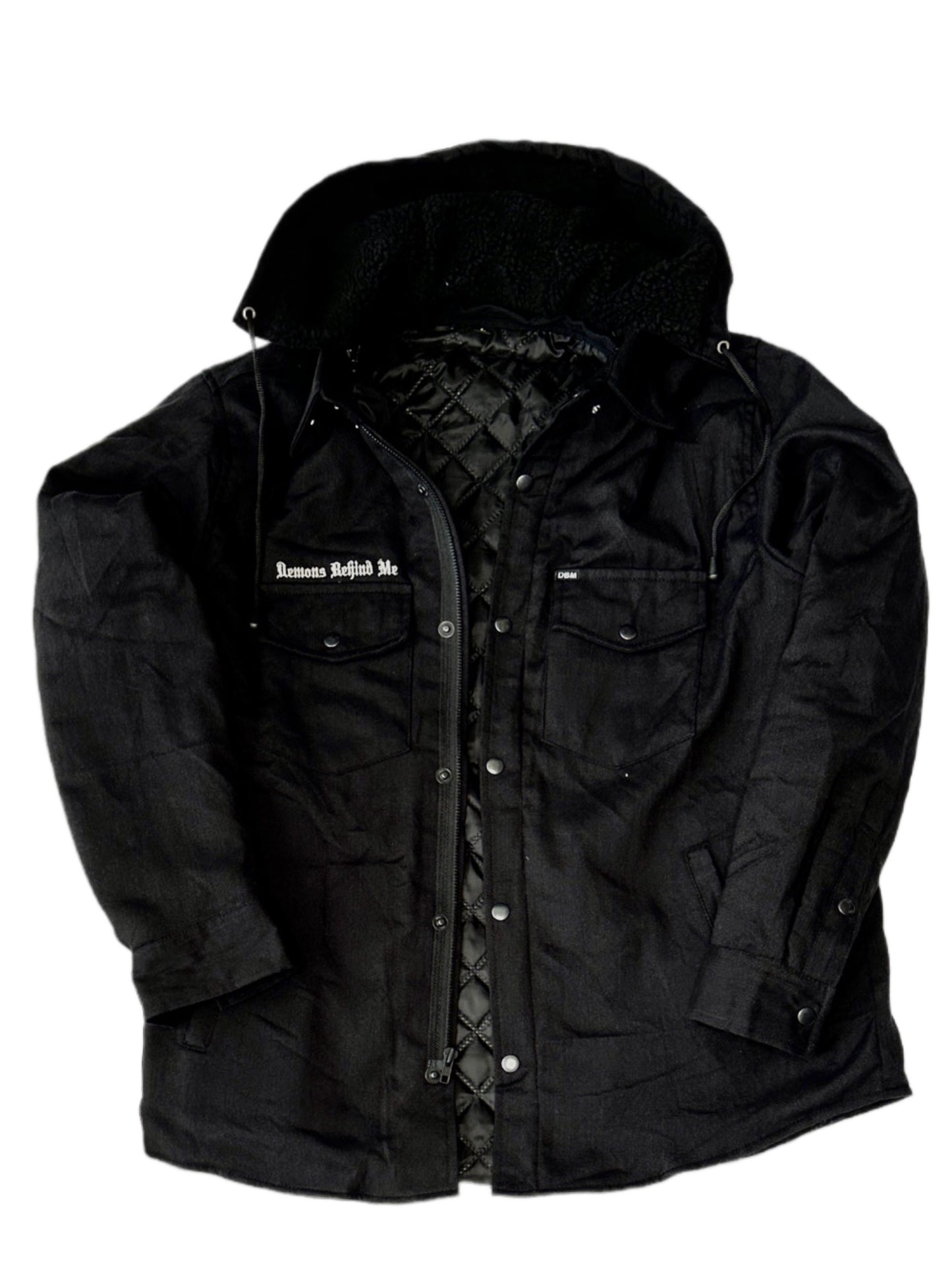 NEW! Heavy-Duty Black Embroidered Jacket (Removable Hood)