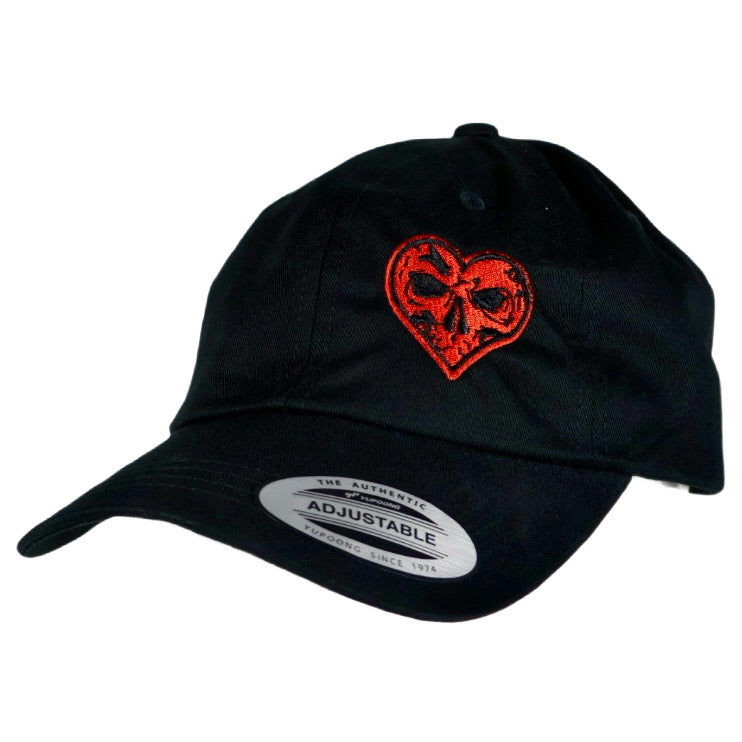 LIMITED EDITION! Embroidered Heart Skull Adjustable Cap