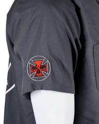 Embroidered Shop Shirt -Men's Charcoal
