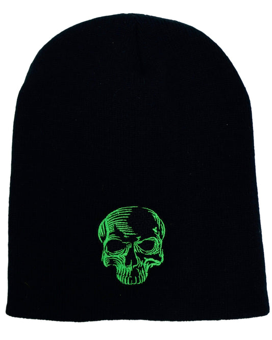 New- Toxic Green Skull Beanie