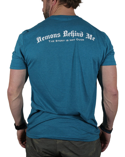Men's Heathered Teal Semicolon Light-Weight T-Shirt