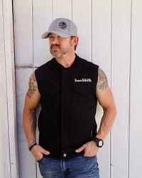 Premium Black Denim Gun Pocket Riding Vest