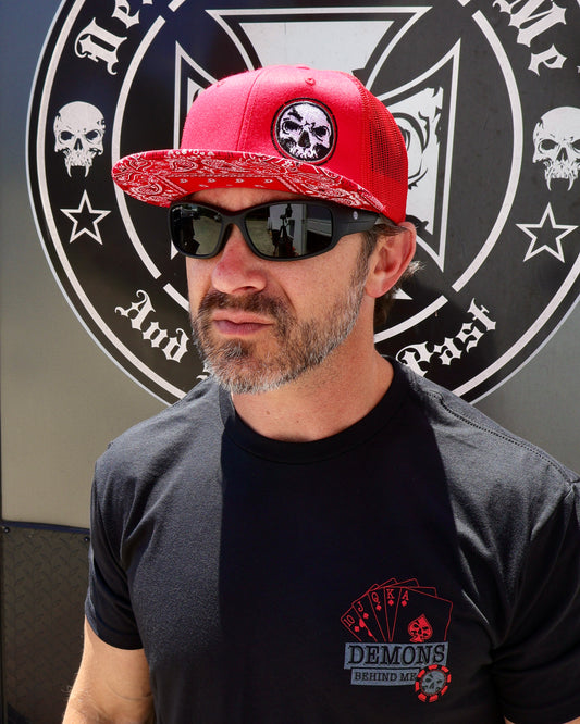 LIMITED EDITION Red Bandana Flat Bill Snapback