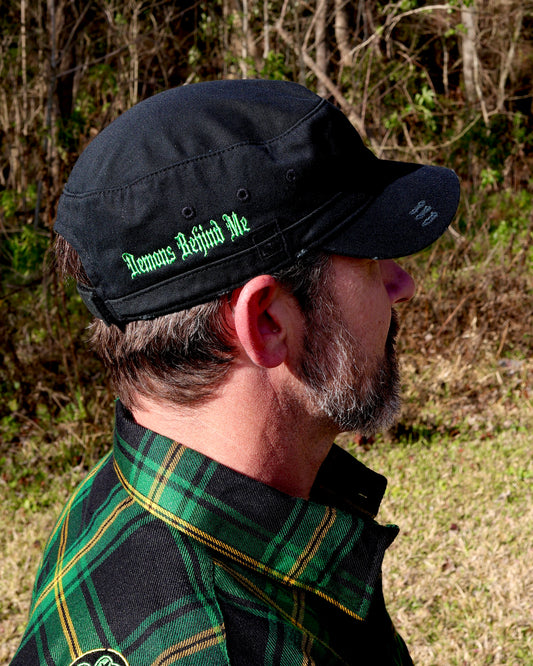 LIMITED EDITION Clover Logo Cadet Style - Distressed Black Adjustable Cap