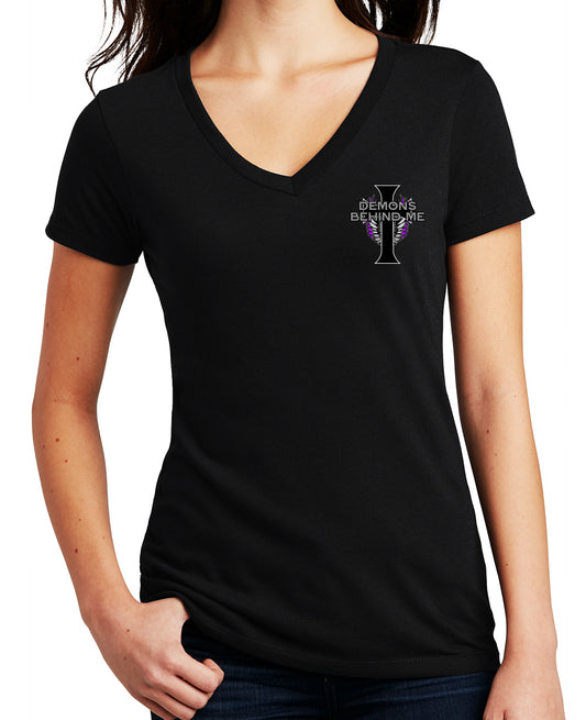 Women's "The Old Me Is Dead" V Neck T-Shirt