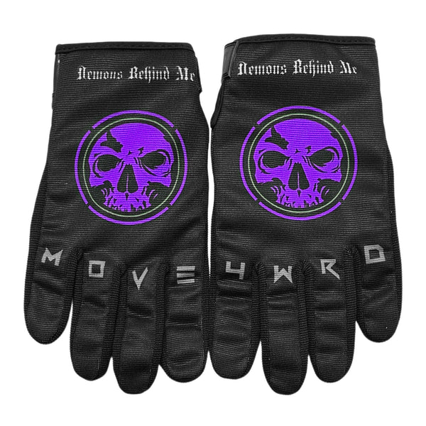 Black Motorcycle Gloves – Purple DBM Logo