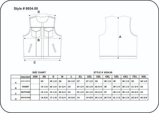 Premium Black Genuine Leather Gun Pocket Riding Vest