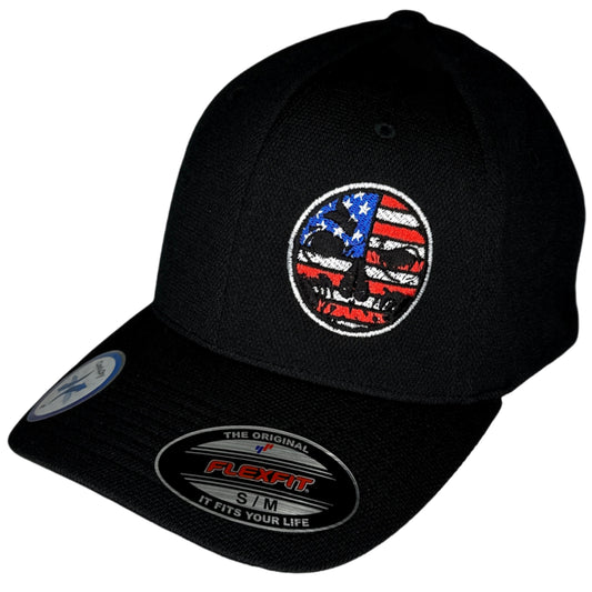 Flexfit "Never Fade" Black Hat - Patriotic Circle