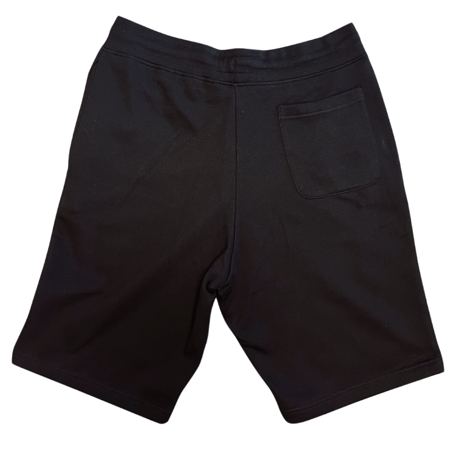 Men's Black Embroidered Fleece Shorts