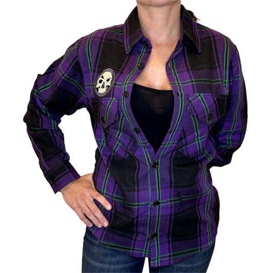 NOW AVAILABLE! Women's Purple, Black & Green Embroidered Flannel 2.0