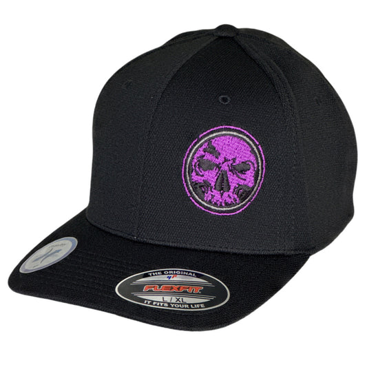 Flexfit "Never Fade" Black Hat - Purple Circle Skull