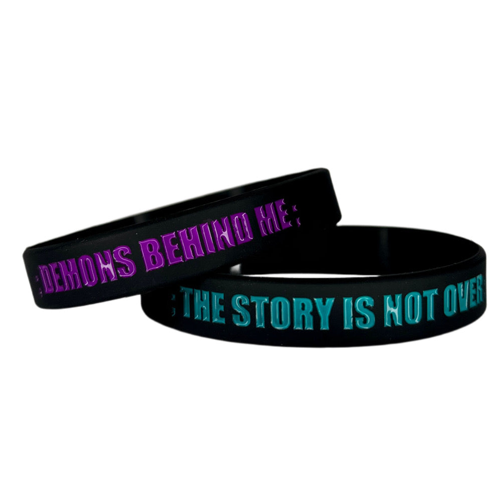 NEW! Demons Behind Me Double-Sided Semicolon Wristband