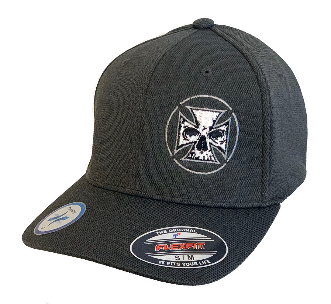 CLOSEOUT Flexfit "Never Fade" Charcoal Hat - White Maltese Cross