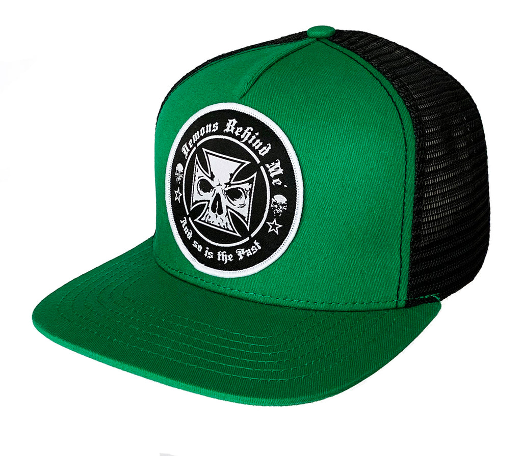 Green & Black Classic Trucker Cross Patch Hat