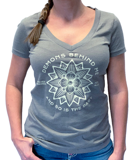 Women's Lotus Deep V  T- Shirt