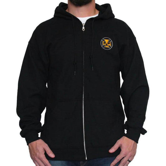 Black Unisex Zip-Up Hooded Sweatshirt