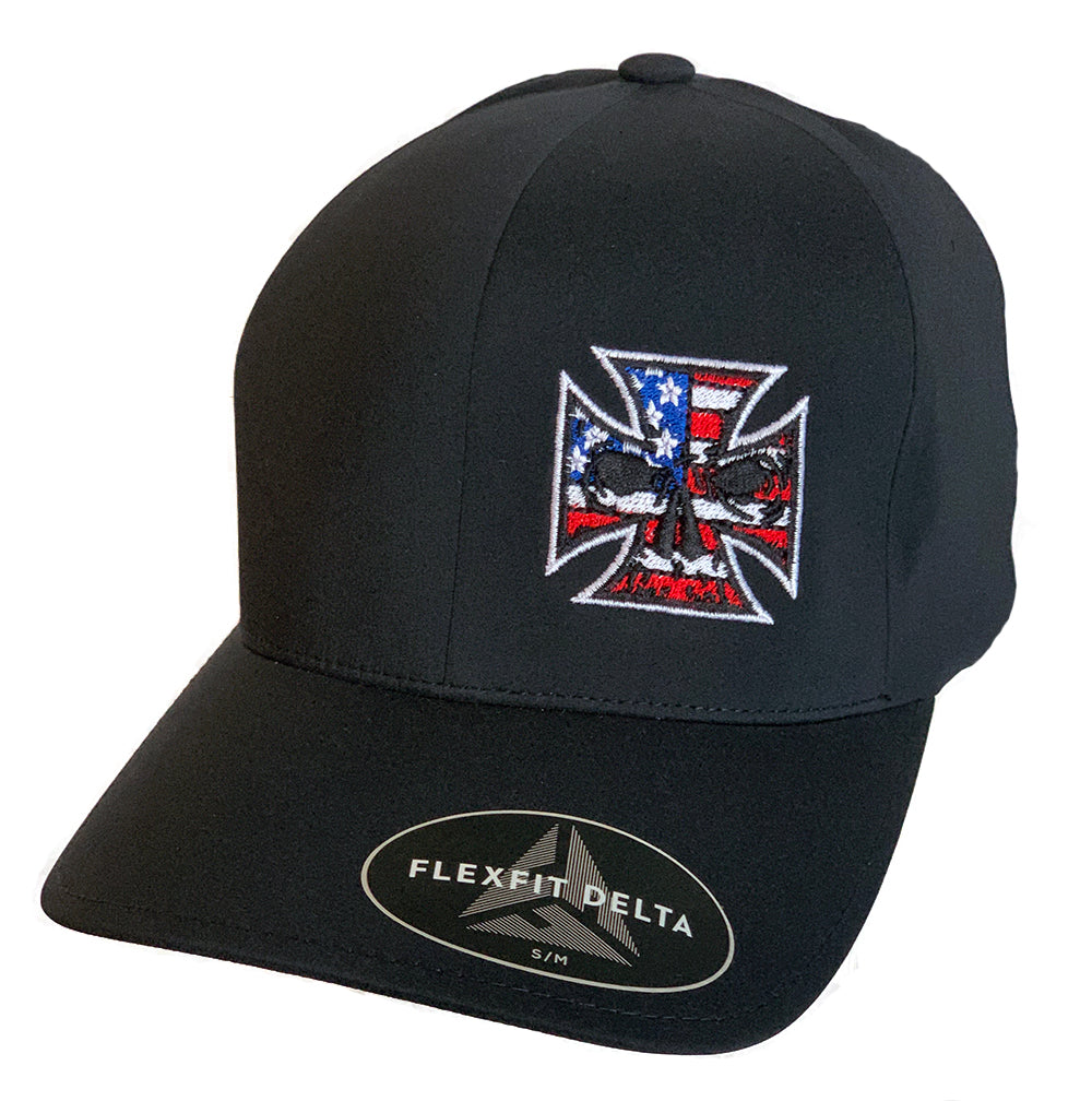 CLOSEOUT Flexfit Delta Patriotic Maltese Cross Hat