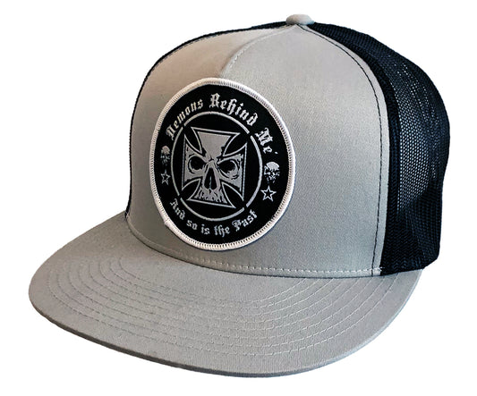Silver & Black Classic Trucker Cross Patch Hat