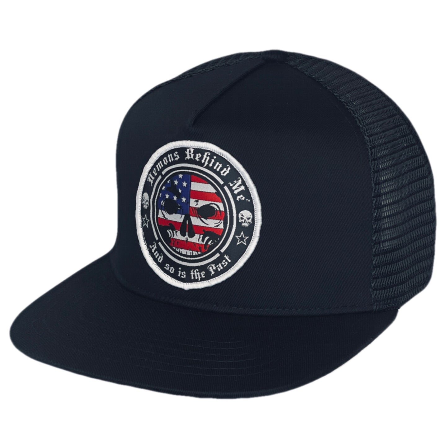 NEW! Black Classic Trucker Patriotic Patch Hat